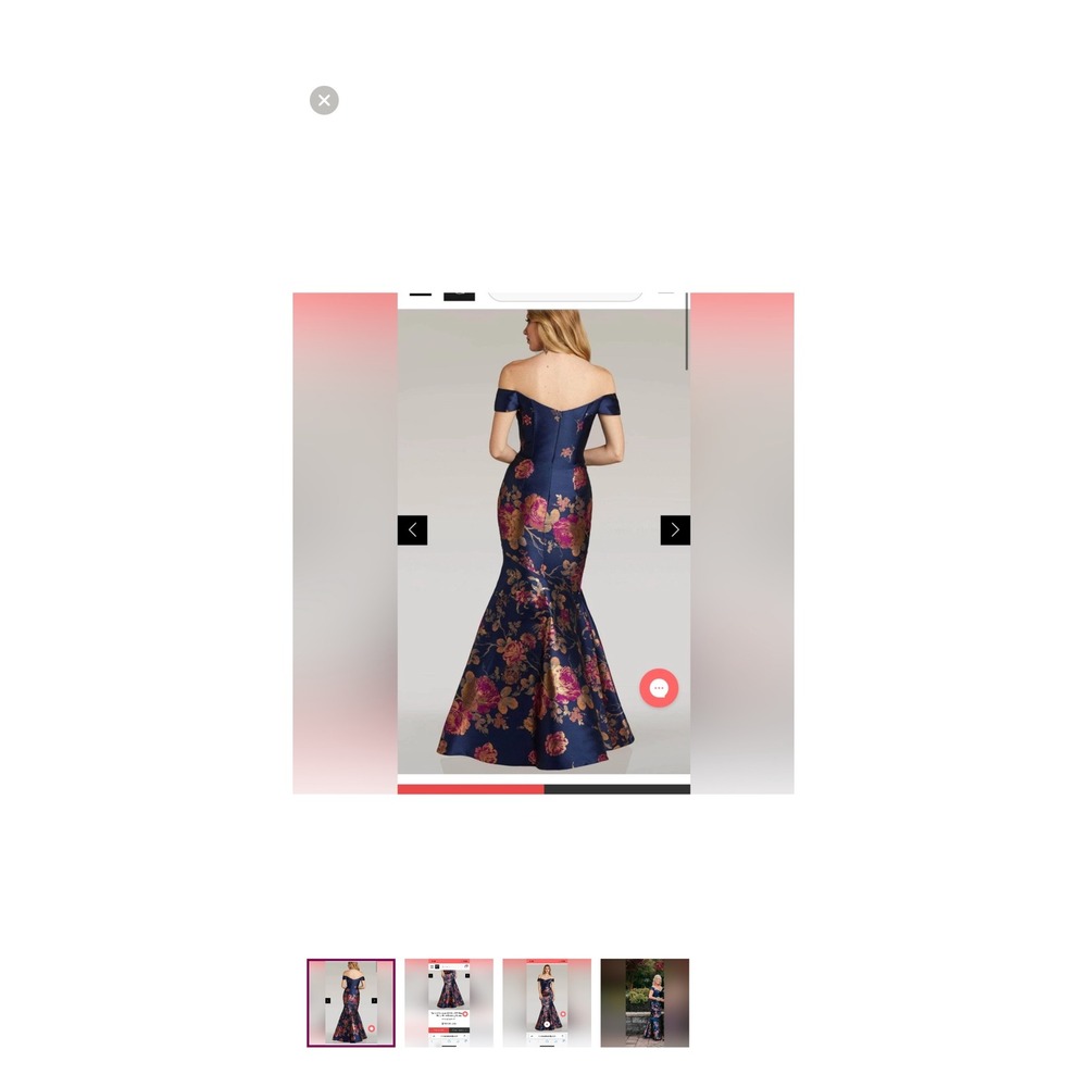 Floral Navy Feriani Couture size 12 evening gown - Picture 3 of 4